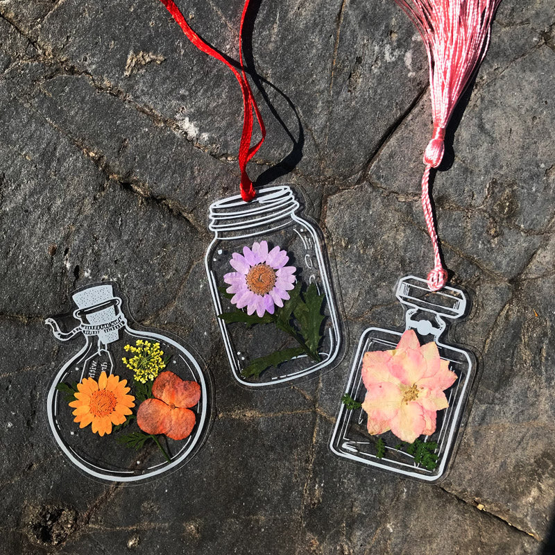 Dried Flowers Bookmark Set